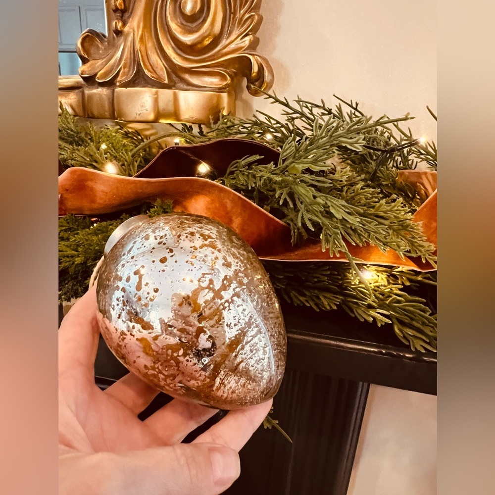 Set of 6 Arhaus egg glass ornament No longer sold in stores. New in box